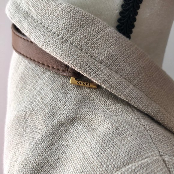 NWT Gucci linen & leather runway sleeveless safari blazer jacket - Picture 6 of 13